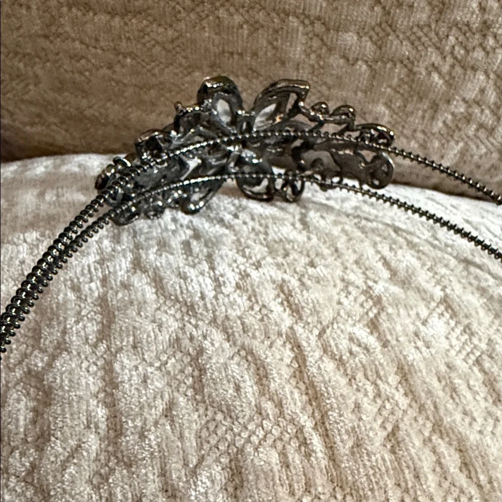 Elegant Crystal Floral Double-Band Headband in Yellow